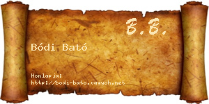 Bódi Bató névjegykártya